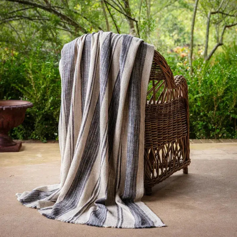 Queen - size blankets for standard - sized bedsCornflower Striped Blanket