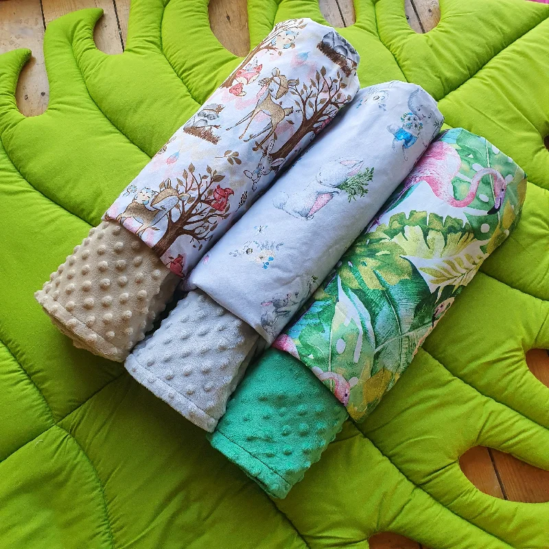 Synthetic fiber blend blankets for a budget - friendly choiceFlamingo, Rabbits, Woodland animals Minky blanket