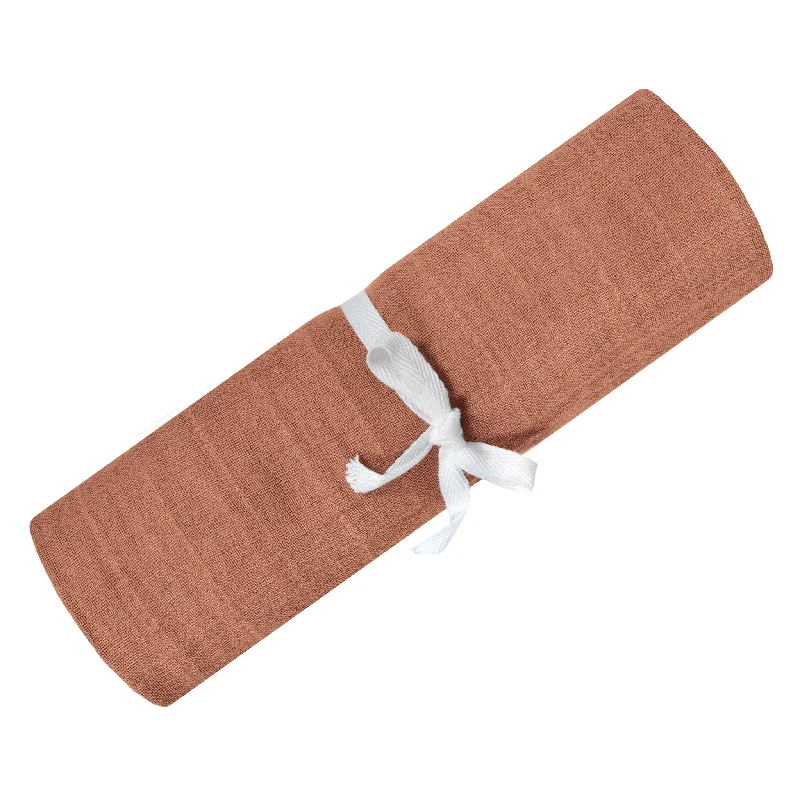 Synthetic fiber blend blankets for a budget - friendly choiceCotton muslin swaddle - Cinnamon