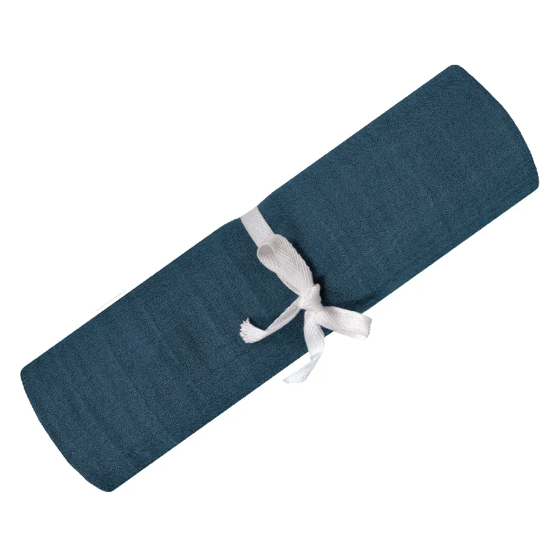 Cashmere blankets for ultimate softness and luxuryCotton muslin swaddle - Navy Blue