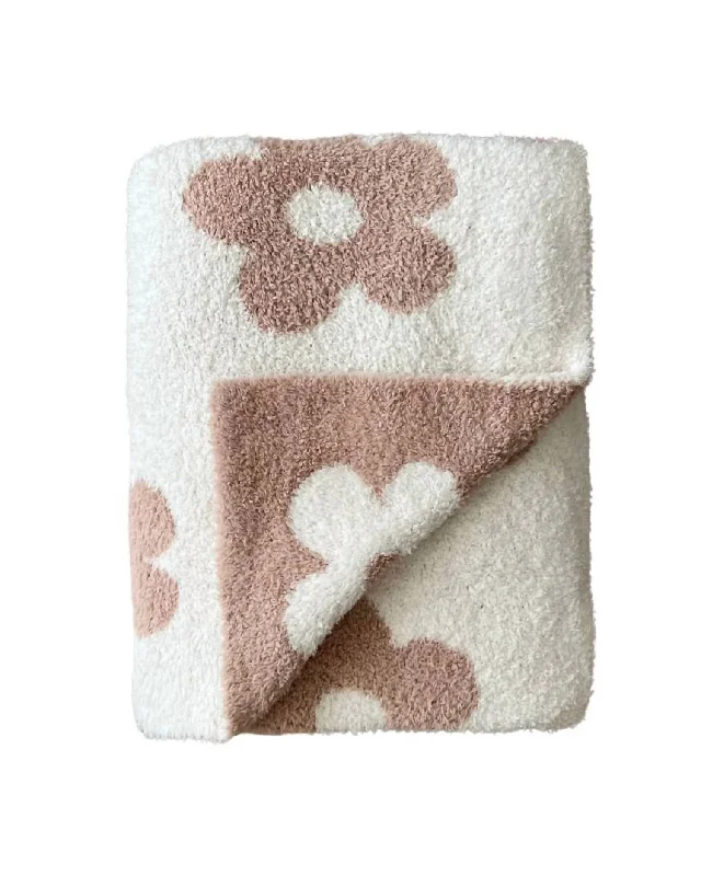 Synthetic fiber blend blankets for a budget - friendly choiceDaisy Fuzzy Blanket In Latte