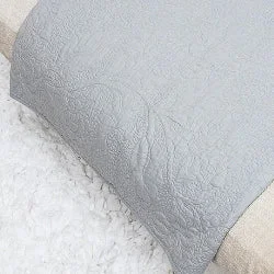 Rayon from bamboo blankets for a silky and breathable feelDamask Grey Coverlet Throw (150 x 150cm)