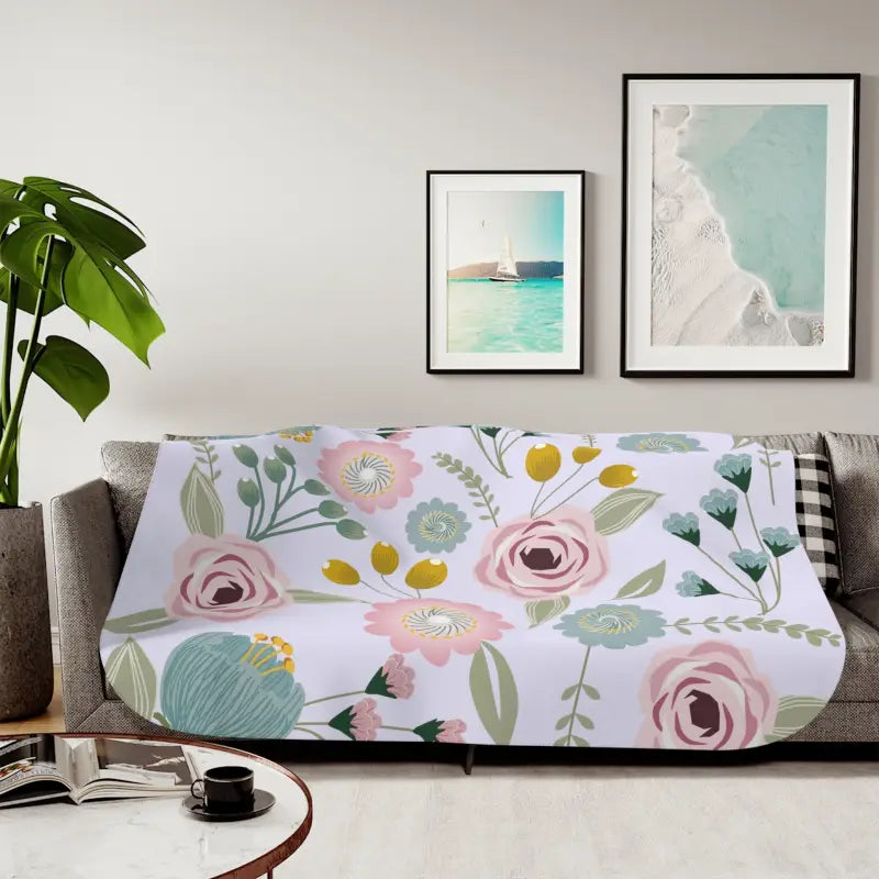 Queen - size blankets for standard - sized bedsSnuggle Up with Spring Florals Sherpa Blanket by Dipaliz!