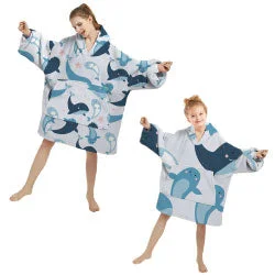 Silk blankets with a smooth and elegant touchDolphin Pod Hoodie Blanket (Adult or Teen)