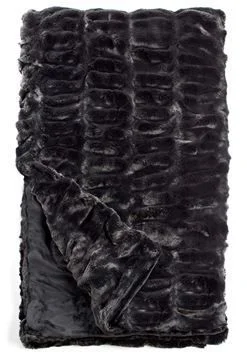 Synthetic fiber blend blankets for a budget - friendly choiceNew Mink Onyx Throw