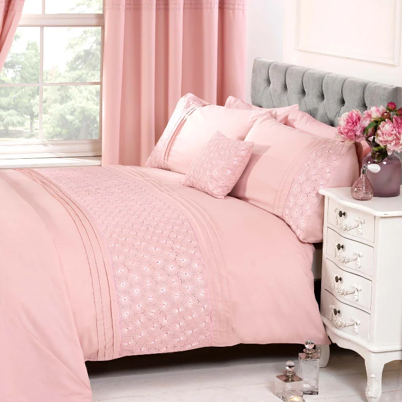 Queen - size duvet covers for standard queen - sized mattressesEverdean Duvet Cover Set Pink