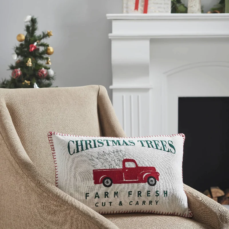 Lumbar Support Pillows for Car SeatsFarm Fresh Red Truck Christmas Pillow 14x22