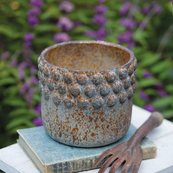 Farmhouse Denim Hobnail Pot