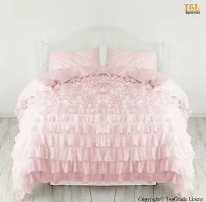 High - end luxury duvet covers for a top - tier sleep experienceFull Lilac Ruffle Duvet Cover Set Egyptian Cotton 1000TC