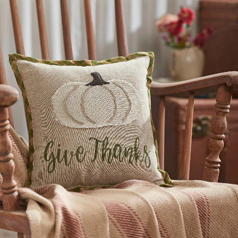 Adjustable Pillows for Customized ComfortHarvest Blessings Applique Pumpkin Give Thanks Pillow 12x12