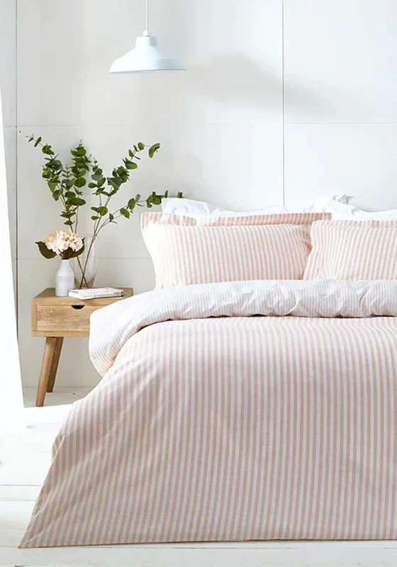 Solid - colored duvet covers in classic colors like white, black, and navy for a timeless lookRiva Yard Hebden Stripe Duvet Set, Pecan