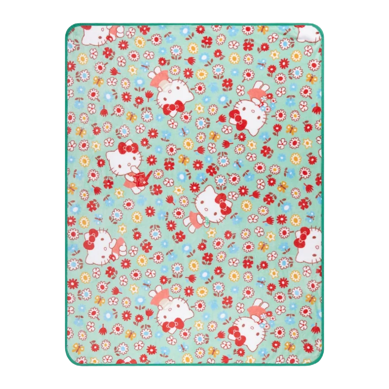 Silk blankets with a smooth and elegant touchHello Kitty Flower Fields Throw Blanket