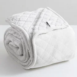 Queen - size blankets for standard - sized bedsHeston 480GSM Ultra Soft Velvet Sherpa Silver Line Blanket