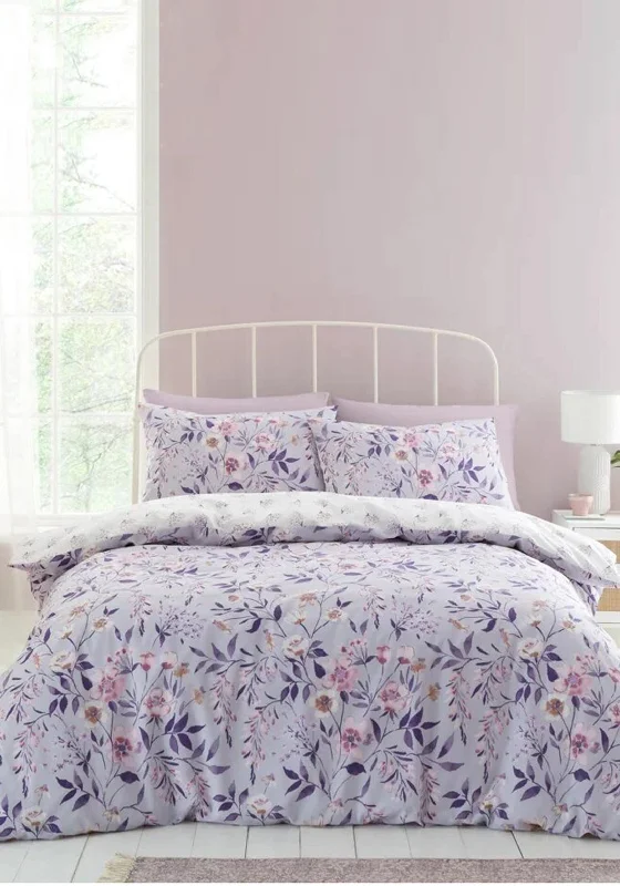 Duvet covers suitable for use with synthetic - filled comfortersCatherine Lansfield Isadora Floral Duvet Cover Set, Lilac