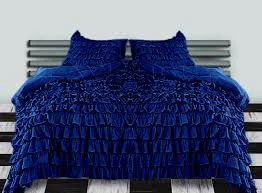 Duvet covers that coordinate with existing bedroom furnitureKing Royal Blue Ruffle Duvet Cover Set Egyptian Cotton 1000 Thread Count