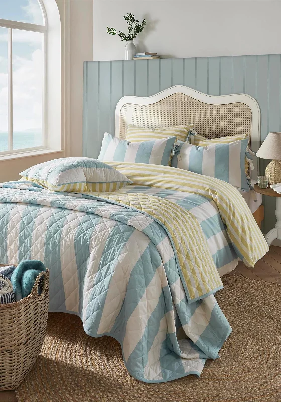 Wrinkle - resistant duvet covers for a neat and tidy lookLaura Ashley Lille Printed Stripe Duvet Cover Set, Seaspray