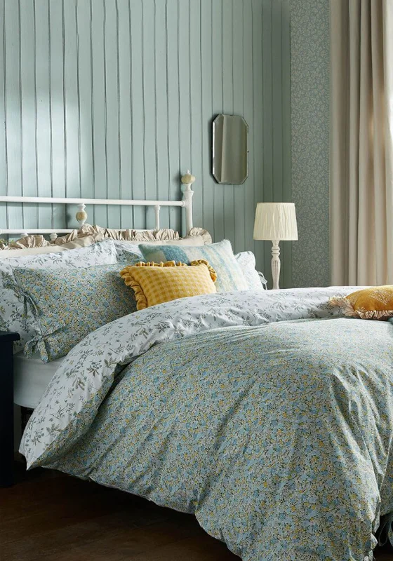 Duvet covers that coordinate with existing bedroom furnitureLaura Ashley Loveston Printed Floral Duvet Cover Set, Newport Blue