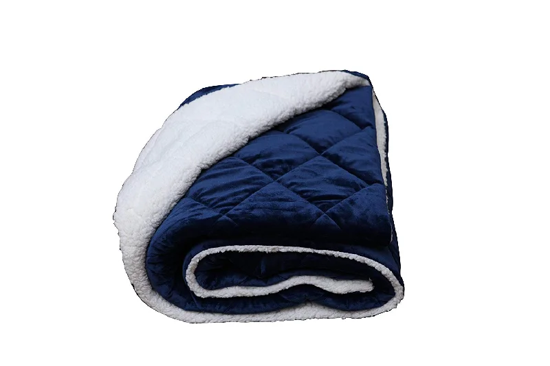 Cotton blankets for breathability and a lightweight feelNavy Blue Microfiber Solid Color Plush Throw