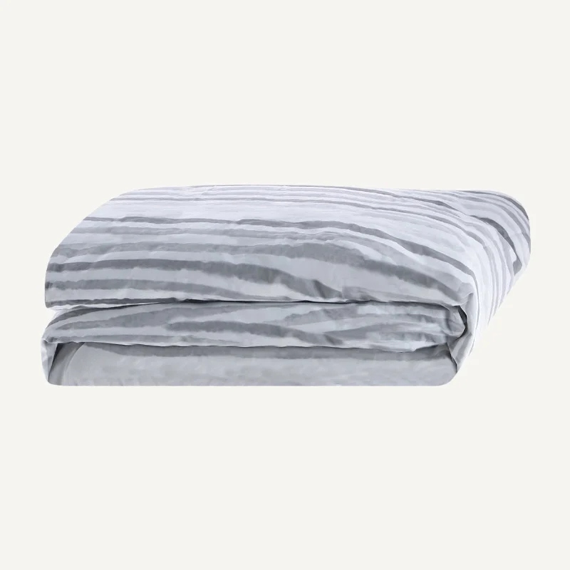 Dry - clean - only duvet covers with high - end materials and delicate designsOrganic Cotton Stripes Duvet Cover