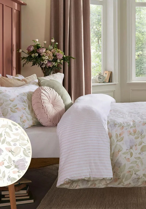 Flannel duvet covers for warmth in cold weatherLaura Ashley Orisia Peony Printed Floral Duvet Cover Set, Pale Sage Green