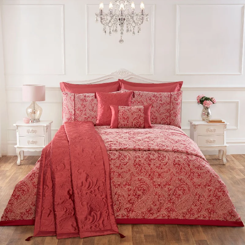 Queen - size duvet covers for standard queen - sized mattressesPaisley Rose Luxury Cotton Rich Jacquard Duvet Cover