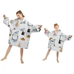 Silk blankets with a smooth and elegant touchPenguin Parade Hoodie Blanket (Adult or Teen)