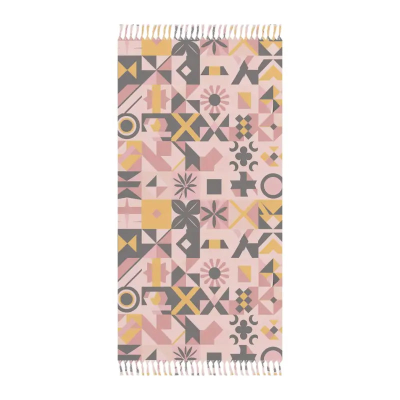 Fleece blankets for a cozy and plush textureEmbrace the Boho Beach Vibe with Pink Geometric Beach Blanket