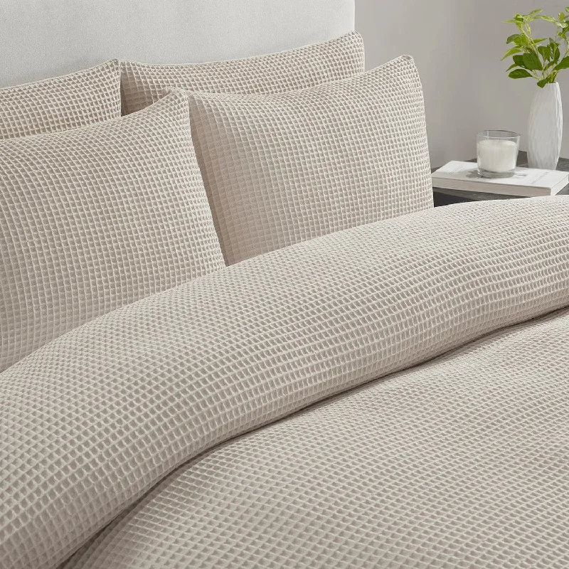 Custom - sized duvet covers to fit unique or non - standard bed framesPortofino 100% Cotton Waffle Duvet Cover - Natural