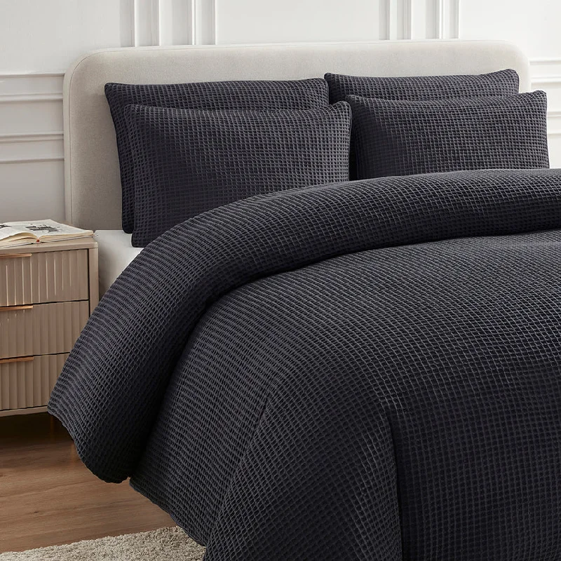 Value - for - money duvet covers that offer great quality at a reasonable pricePortofino 100% Cotton Waffle Duvet Cover - Charcoal