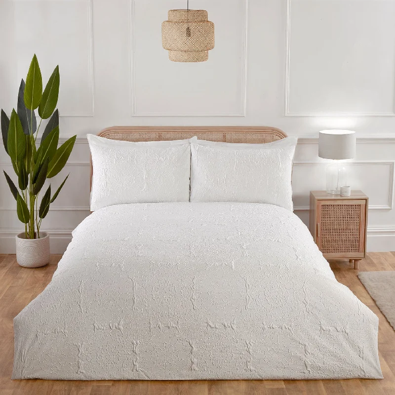 Wrinkle - resistant duvet covers for a neat and tidy lookRiva White Super Soft Textured Duvet Set