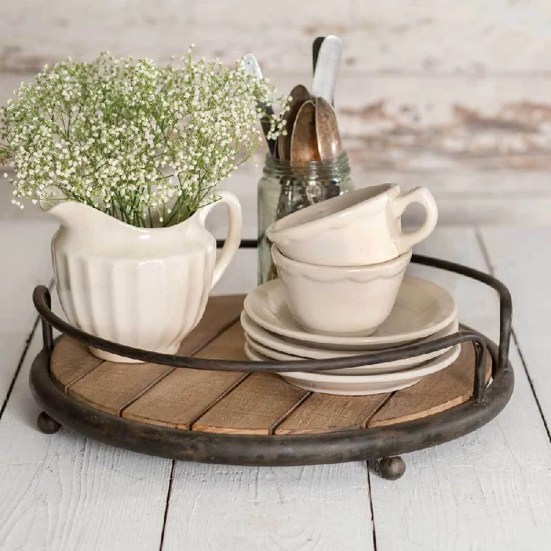 Round Wood Plank Tray