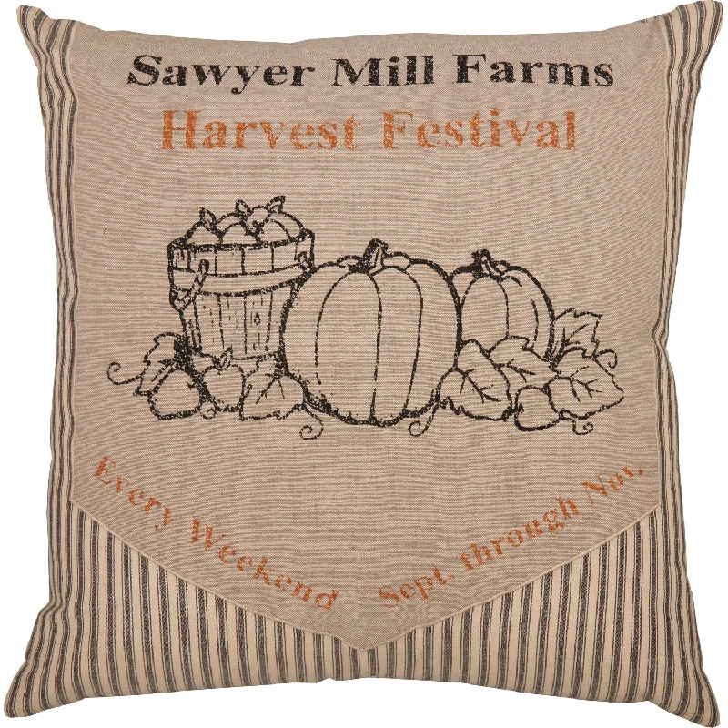 Square Pillows for Modern Home DecorSawyer Mill Charcoal Harvest Festival Pillow 18x18