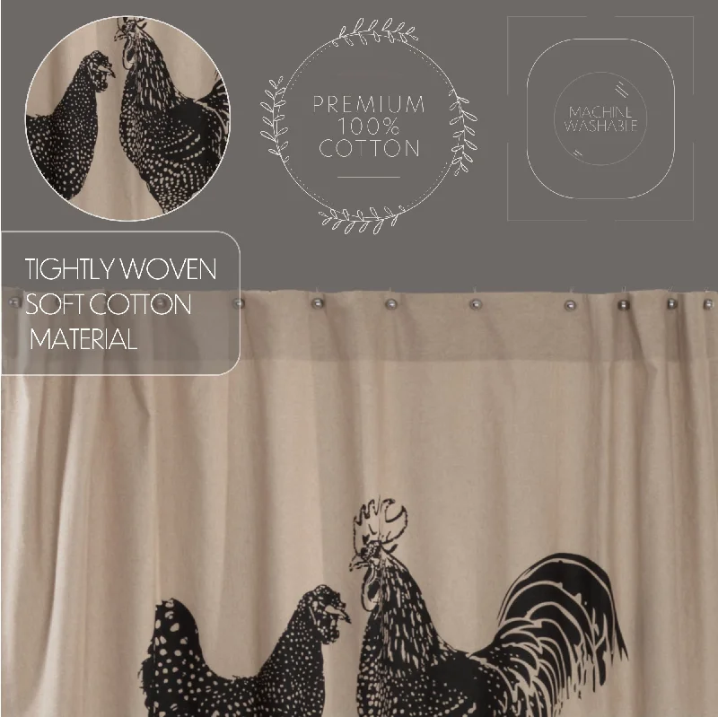 Sawyer Mill Charcoal Poultry Shower Curtain 72x72