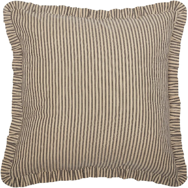 Sawyer Mill Charcoal Ticking Stripe Fabric Euro Sham 26x26