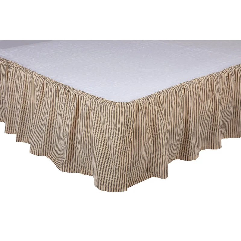 Bed skirts for beds with a fabric - covered frameSawyer Mill Charcoal Ticking Stripe King Bed Skirt 78x80x16