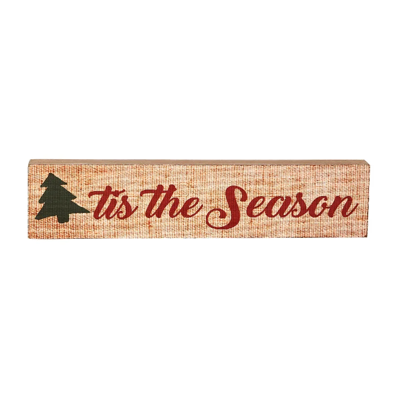 Tis The Season Block Sign 3x13