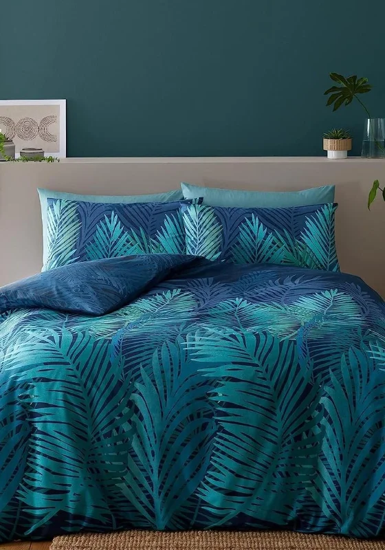 Mid - priced duvet covers with a good balance of quality and costCatherine Lansfield Tropical Palm Duvet Cover Set, Green