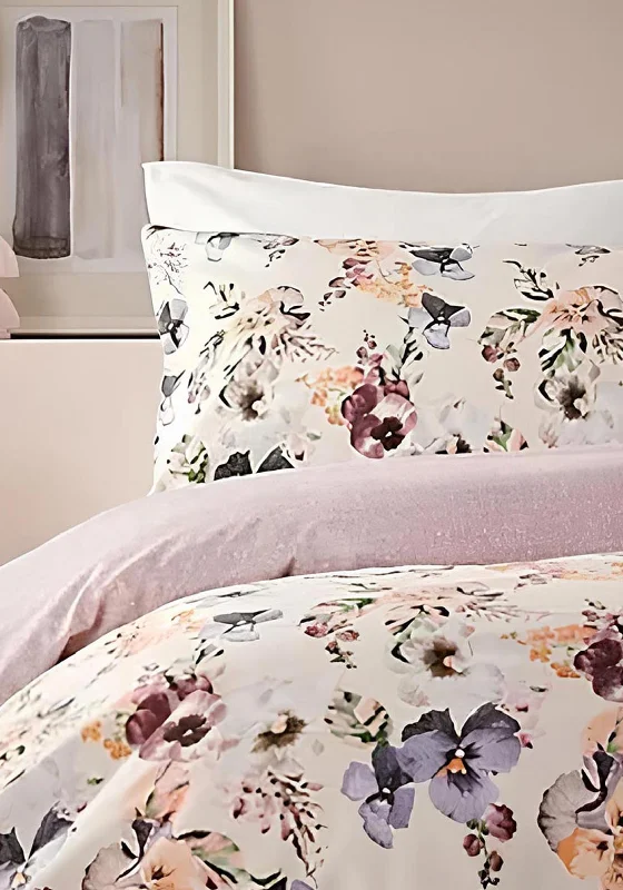 Solid - colored duvet covers in classic colors like white, black, and navy for a timeless lookVantona Home Layla Floral Duvet Cover Set, Purple Multi