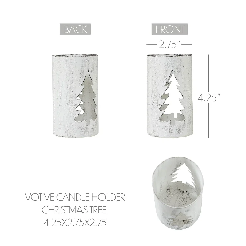 Votive Candle Holder Christmas Tree 4.25x2.75x2.75