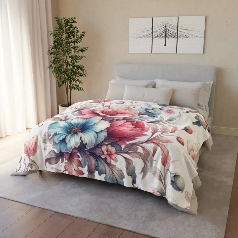 Bamboo fiber blankets with natural antibacterial propertiesSnuggle in Style: Watercolor Flowers Soft Polyester Blanket