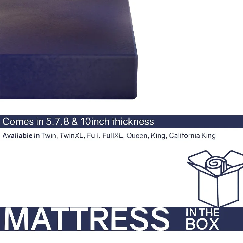 Hybrid mattresses combining foam and innerspring technology10-Inch Medium Firm Water Resistance Nylon Vinyl Foam Mattress, Noiseless, Soft Cloud Feeling, Body Heat Reflection, Blue