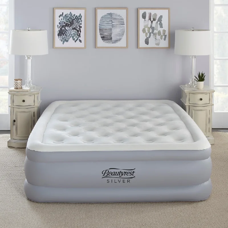 Bamboo - charcoal infused mattresses for odor absorptionBeautyrest Silver 18-inch Queen Size Everfirm Adjustable Comfort Dual Coil Pillowtop Raised Air Bed Mattress with Built-in Pump