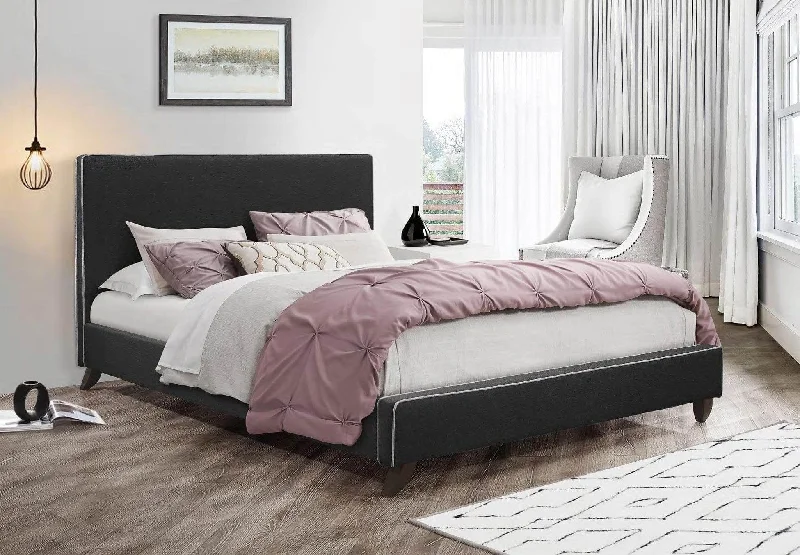 Hybrid mattresses combining foam and innerspring technologyBlack Charcoal Fabric Bed