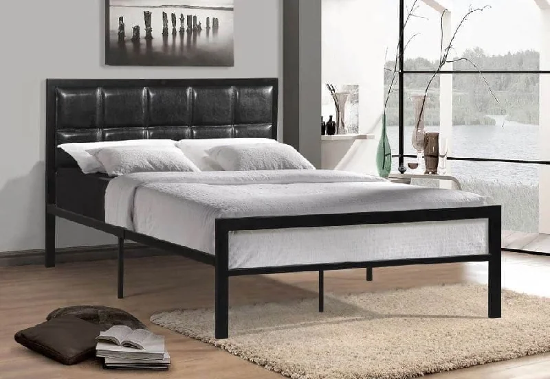 Latex mattresses with natural bounce and breathabilityBlack Padded Headboard Metal Bed