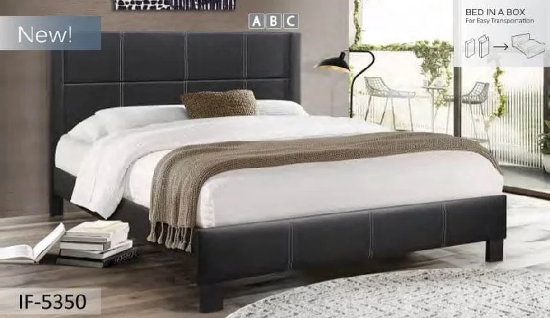 Latex mattresses with natural bounce and breathabilityBlack PU Bed with Contrast