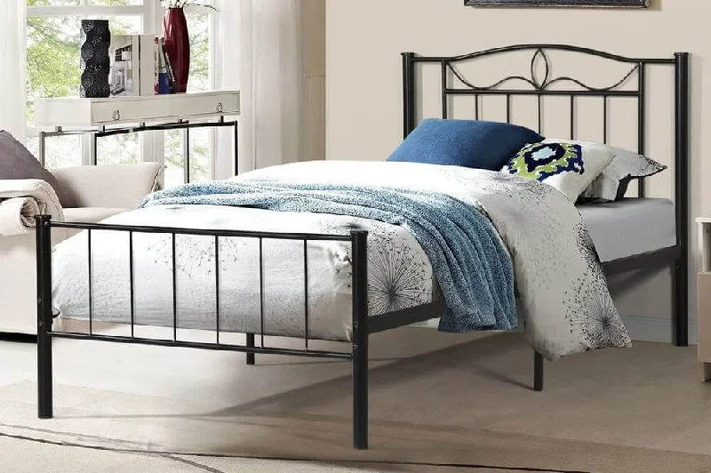 Polyester - foam mattresses for budget - friendly optionsBlack Sturdy Metal Platform Bed