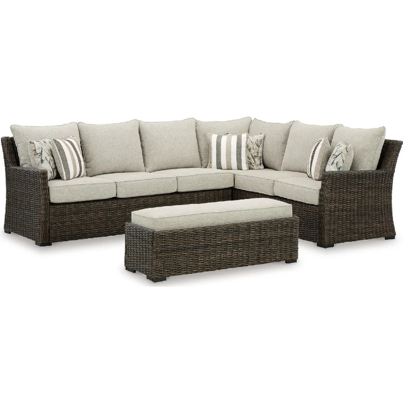 Natural latex and organic cotton blend mattressesBrook Ranch 2 Piece Outdoor Sectional with Bench - Brown