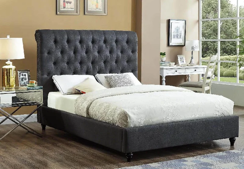 Organic cotton mattresses for a chemical - free sleep surfaceCharcoal Fabric Bed with Nailhead