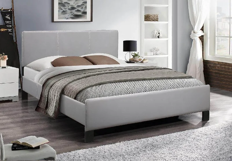 Bamboo - charcoal infused mattresses for odor absorptionContrast Stitching Grey PU Bed