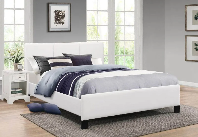 King - size mattresses for spacious master bedroomsContrast Stitching White PU Bed